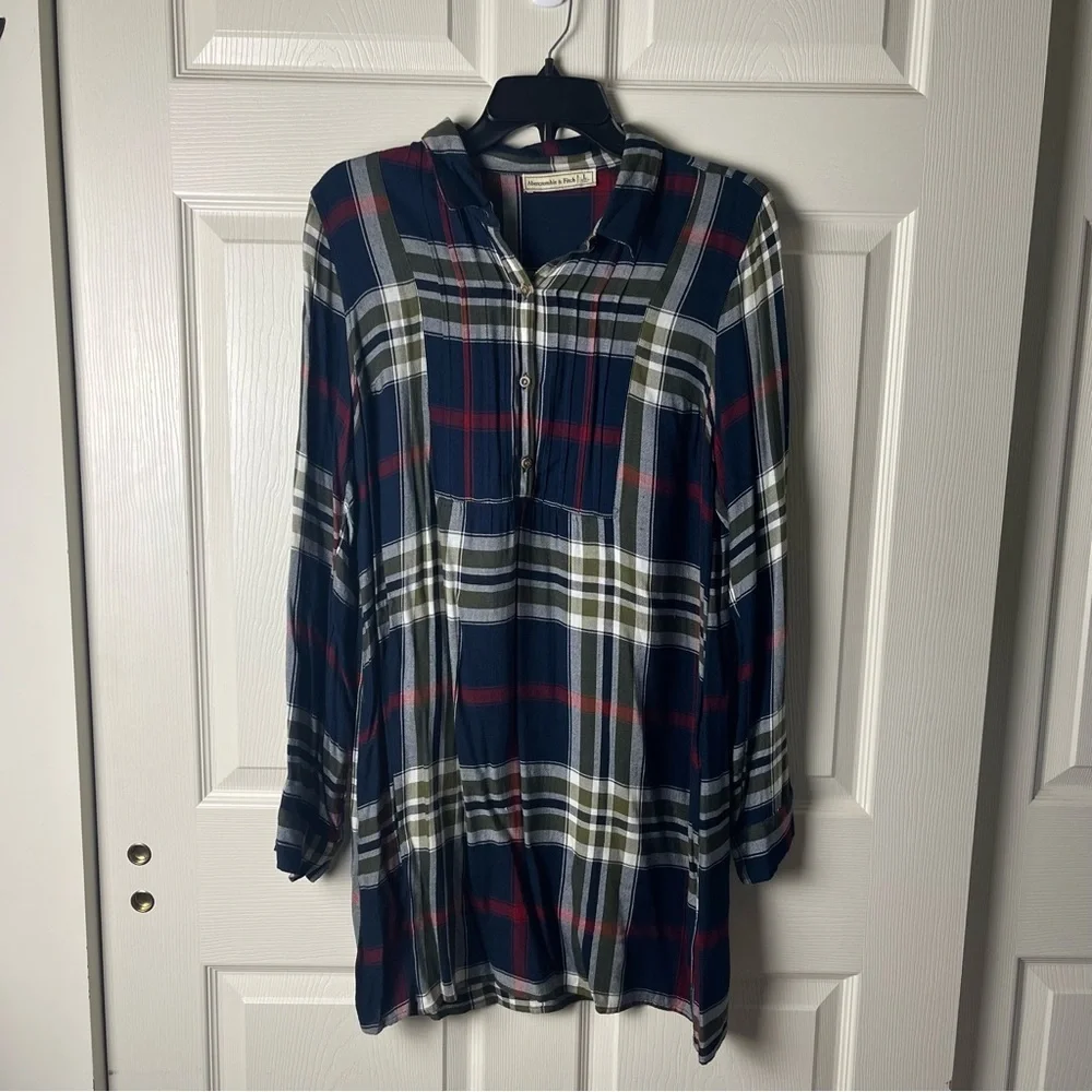 Abercrombie & Fitch Long Sleeve Plaid Dress - Picture 1 of 5